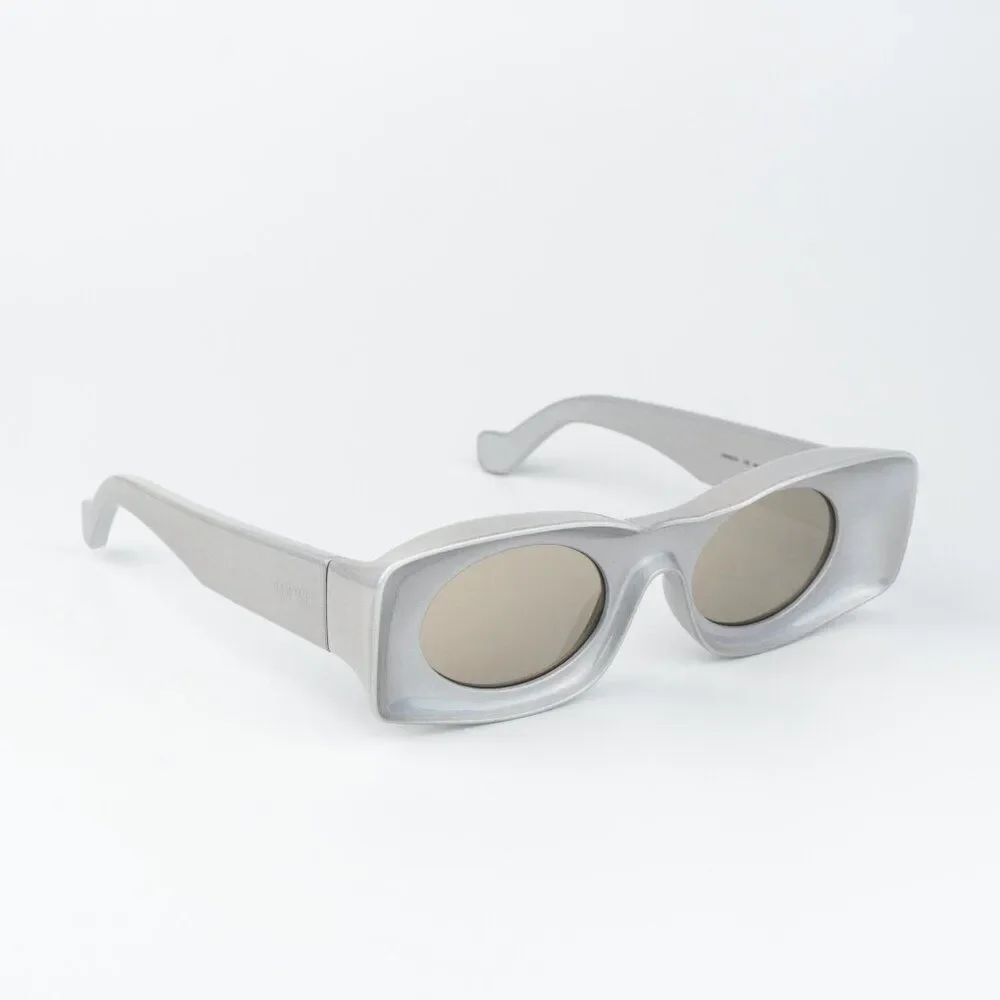 Loewe Paula's Ibiza Men Sunglasses Metallic Gold Mirror Rectangle LW40033I 24C